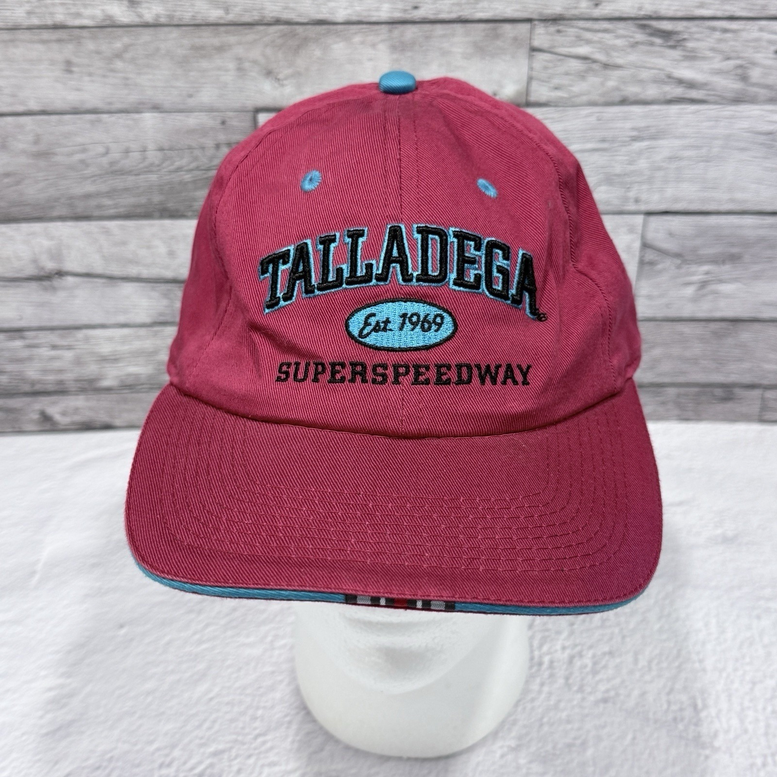 Talladega Superspeedway Nascar Hat Strapback Racing Cap Red Adjustable